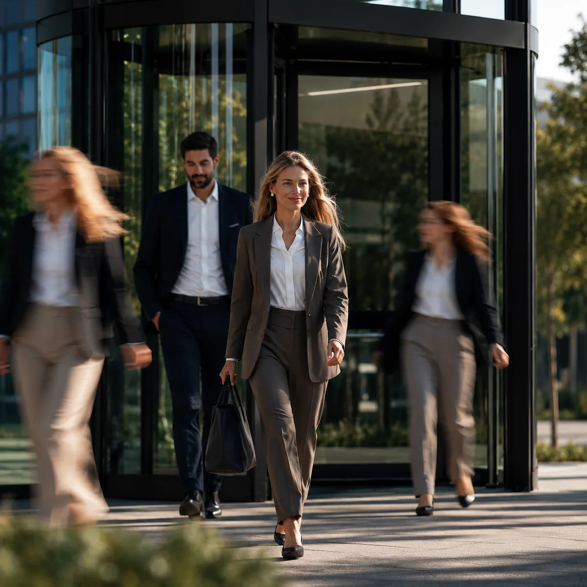 Guests arriving at a corporate event